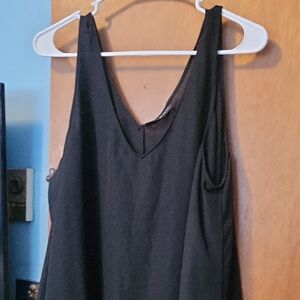 Black Sleeveless V-Neck Dress